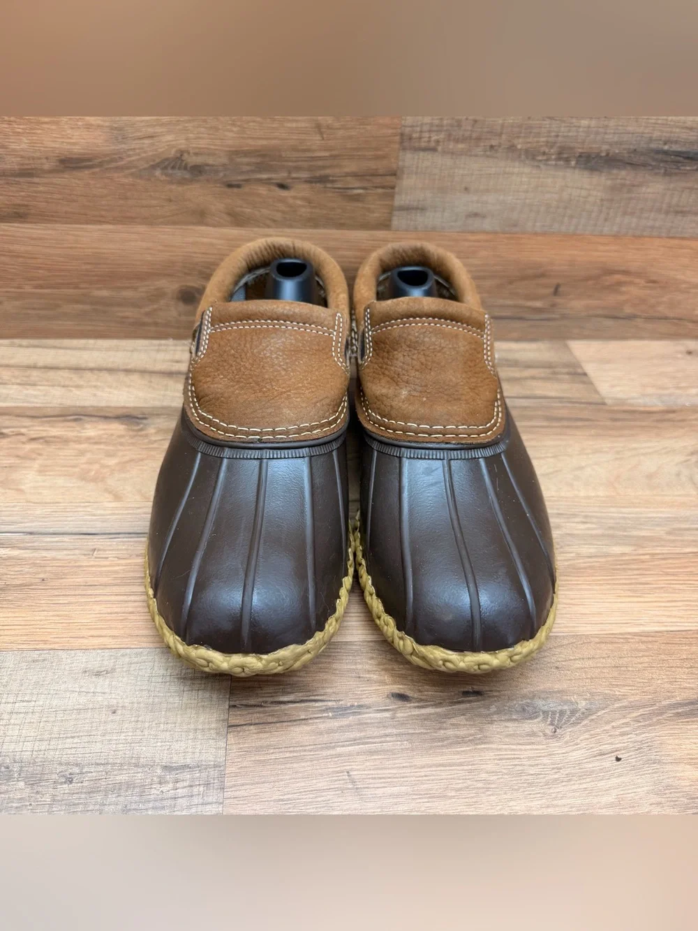 LL Bean Bean Boots Shoes Mens Size 9 Medium Brown Rubber Duck Moc Made USA Maine